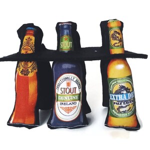 Catnip or Valerian  Cat Toys - "Sixpack Beer" - 6 Pack Set