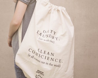 HUGE SALE! Large Eco Laundry Bag Travel Laundry Tote. Laundry Room Decor Eco Canvas Camp College Tote Duffel Laundry Bag.