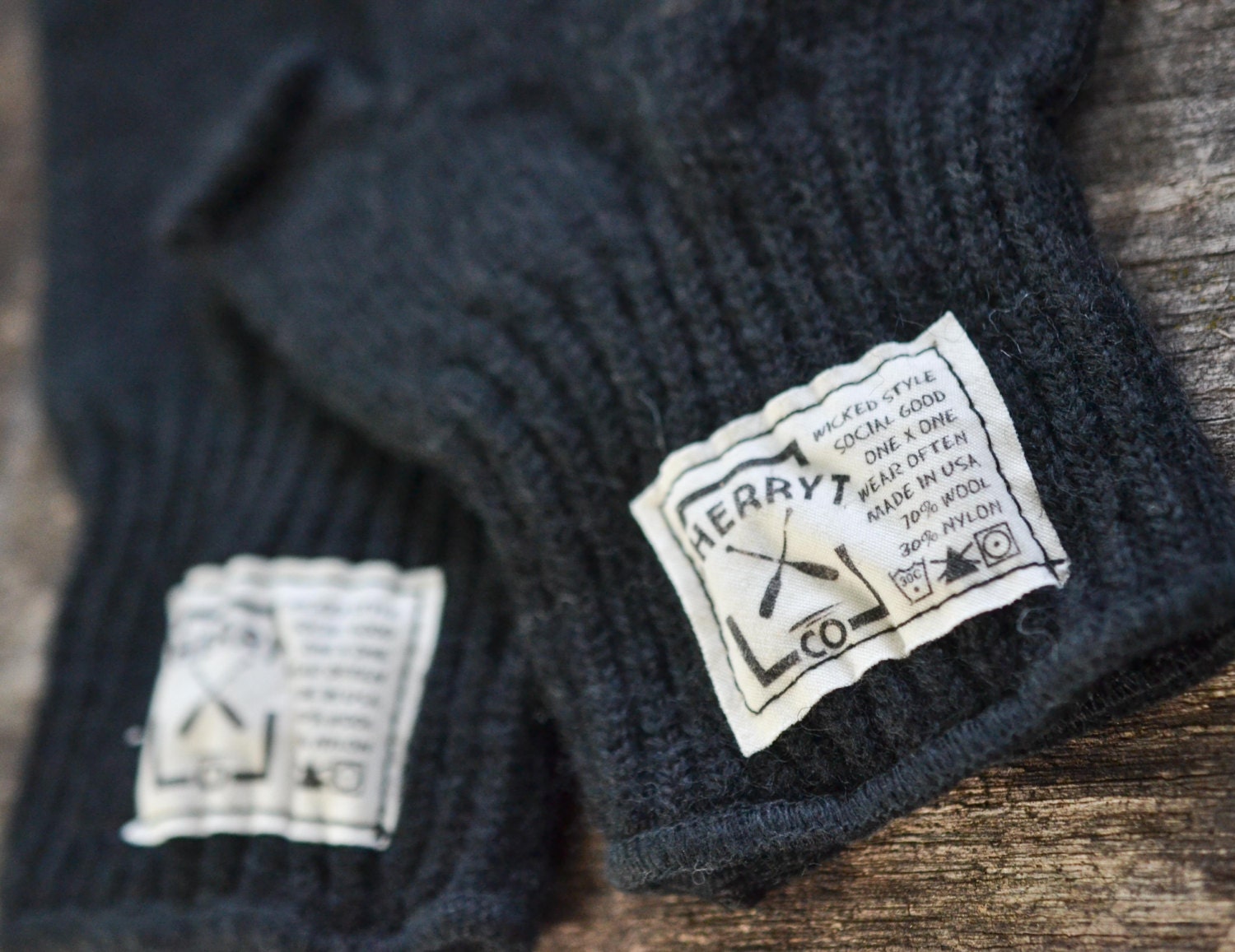 Mens Black Fingerless Wool Gloves Fingerless Gloves Outdoor Etsy