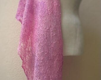 Bufanda de fieltro Bufanda de viscosa de lana merino estilo boho hippie estilo ecológico con rosas de color rosa y morado de telaraña de fieltro