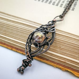 Romantic necklace, elven jewelry, copper necklace, sisters necklace, 7th anniversary gift