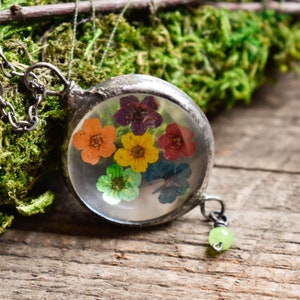 Real flower necklace, Woodland necklace, Preserved flowers, Plant Necklace, pressed botanicals image 10