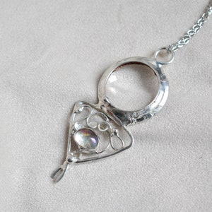 Magnifying glass necklace, loupe necklace, stained glass necklace, trending now, christmas gift, for granny