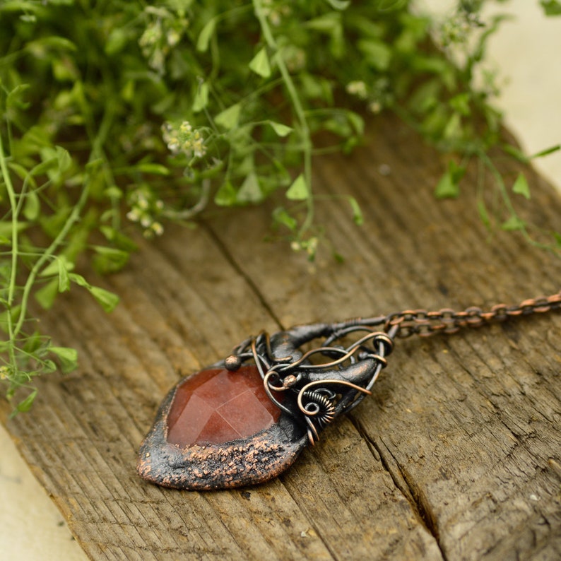 electroforming QUARTZ necklace raw stone necklace witchy necklace electroformed necklace