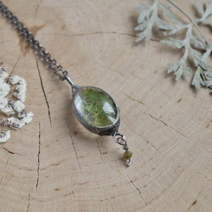 Real Moss Necklace, Preserved Flowers, Witchy Jewelry image 4
