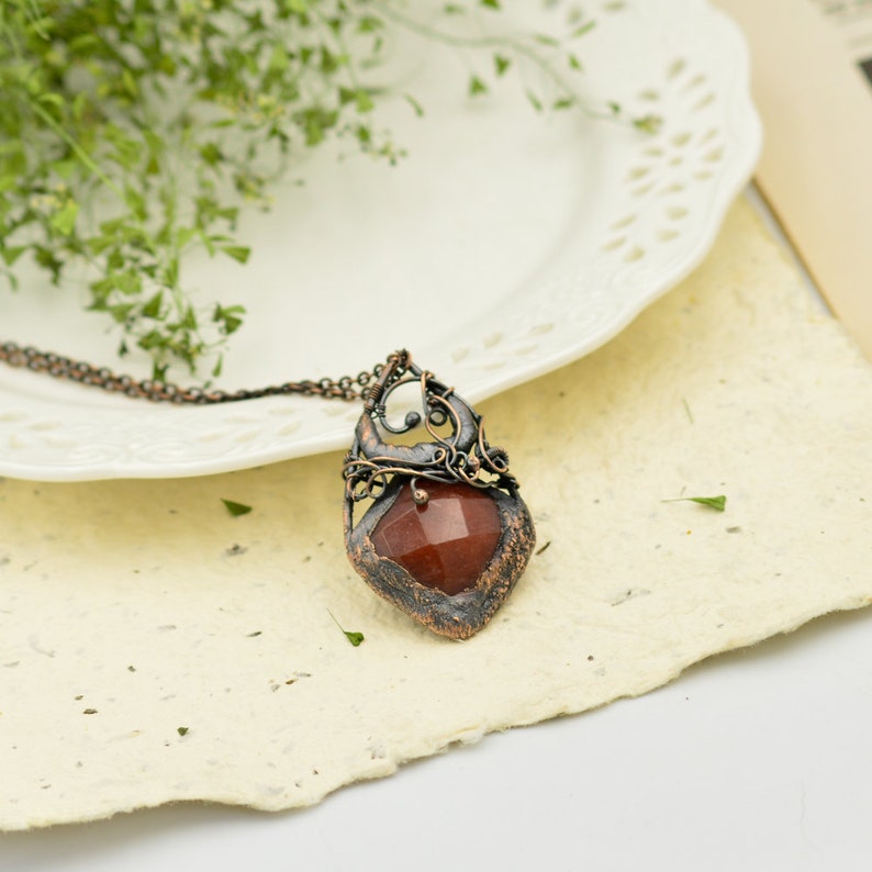 electroforming QUARTZ necklace raw stone necklace witchy necklace electroformed necklace