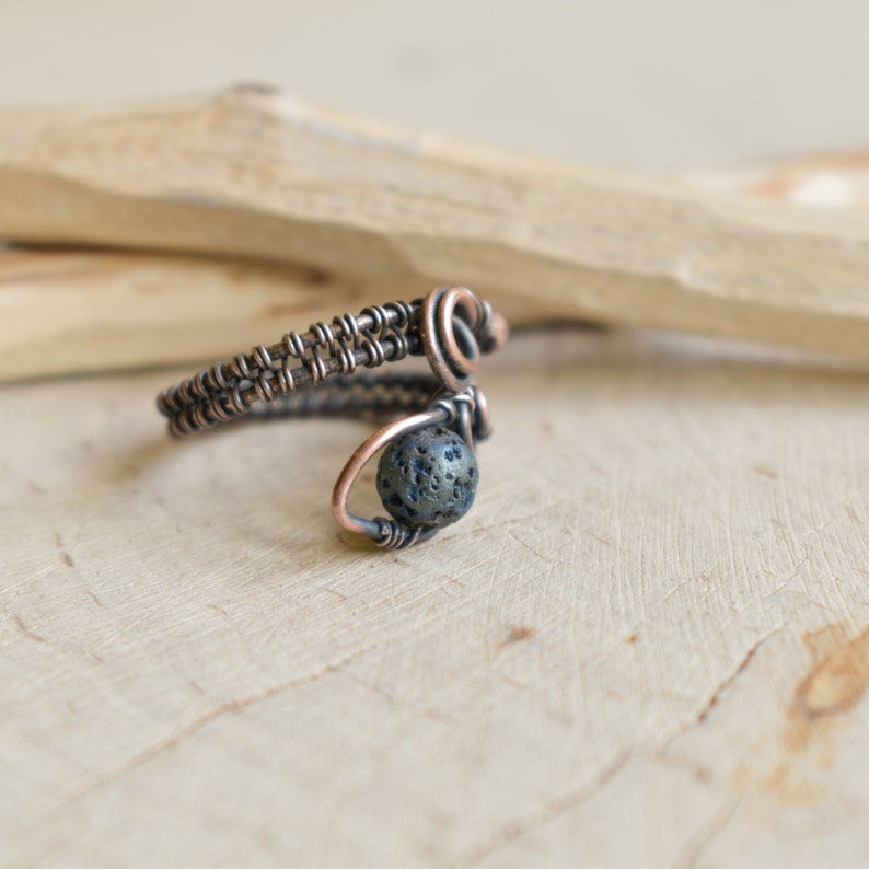 Lava ring, Snake Ring, Copper Ring, Wirewrapped Jewelry, Elven Jewelry, Witchy Ring, Trending Now image 7