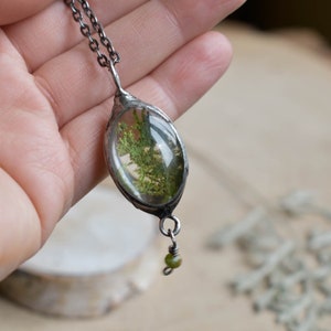 Real Moss Necklace, Preserved Flowers, Witchy Jewelry image 2