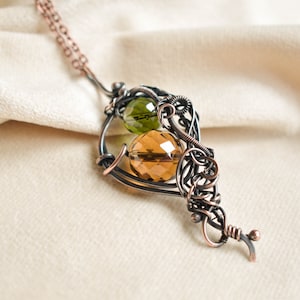 Art nouveau, collar de cristal, joyería de elfos, joyería de brujas, tendencia ahora, joyas vagabunda imagen 1