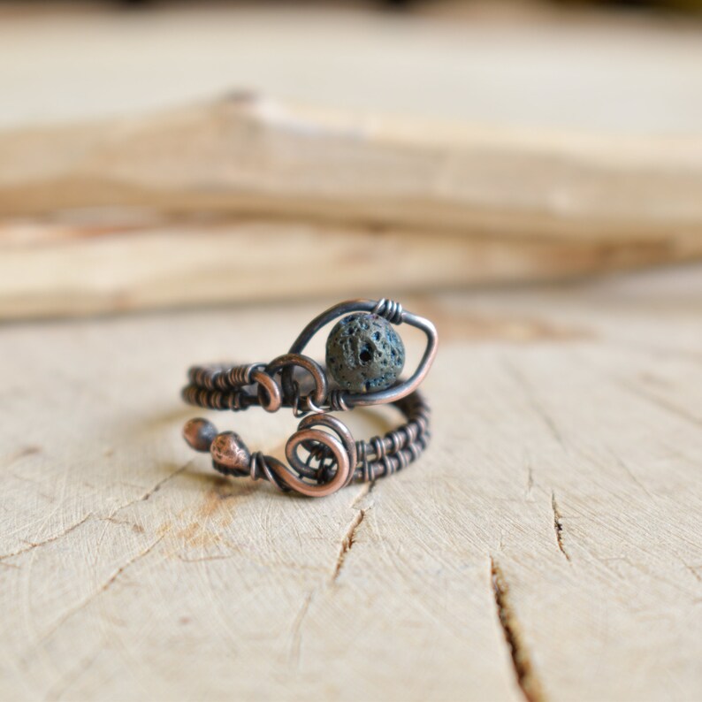 Lava ring, Snake Ring, Copper Ring, Wirewrapped Jewelry, Elven Jewelry, Witchy Ring, Trending Now image 5