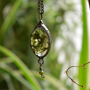 Real Moss Necklace, Preserved Flowers, Witchy Jewelry image 3