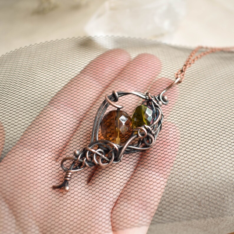 Art nouveau, collar de cristal, joyería de elfos, joyería de brujas, tendencia ahora, joyas vagabunda imagen 8