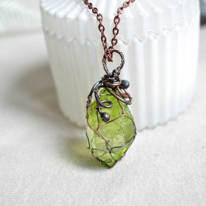 Green crystal necklace, Witchcraft Jewelry, Trending Now, Woodland Necklace image 9