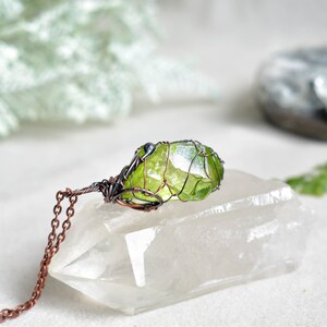 Green crystal necklace, Witchcraft Jewelry, Trending Now, Woodland Necklace image 7