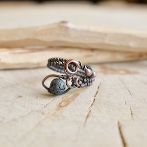 Lava ring, Snake Ring, Copper Ring, Wirewrapped Jewelry, Elven Jewelry, Witchy Ring, Trending Now image 1