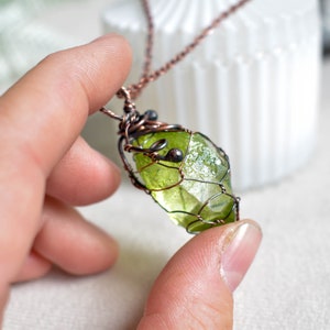 Green crystal necklace, Witchcraft Jewelry, Trending Now, Woodland Necklace image 10