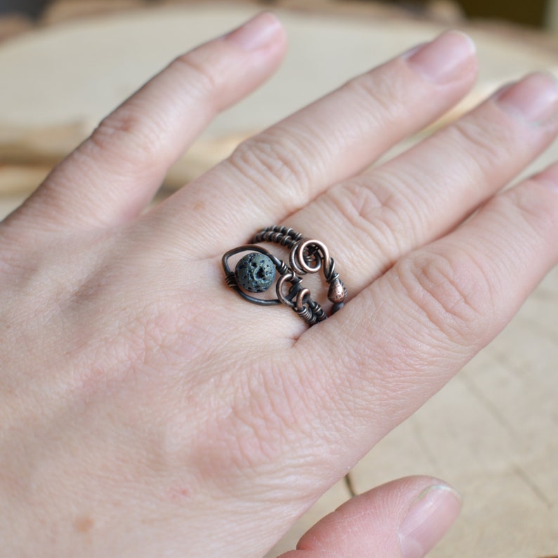 Lava ring, Snake Ring, Copper Ring, Wirewrapped Jewelry, Elven Jewelry, Witchy Ring, Trending Now image 10