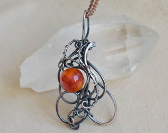 Carnelian Necklace, Elven Jewelry, 7th Anniversary Gift, Sisters Necklace