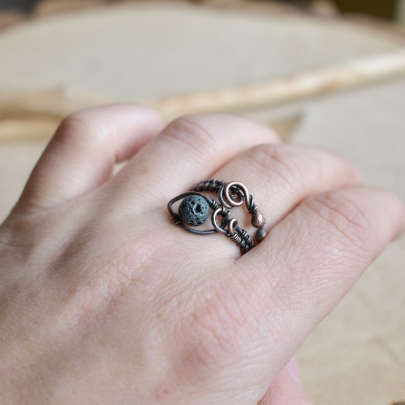 Lava ring, Snake Ring, Copper Ring, Wirewrapped Jewelry, Elven Jewelry, Witchy Ring, Trending Now image 9