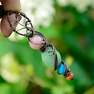 Fairy Wand Necklace, Gemstone Necklace, Elven Jewelry, Wicca Necklace