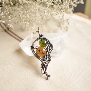 Art nouveau, collar de cristal, joyería de elfos, joyería de brujas, tendencia ahora, joyas vagabunda imagen 6