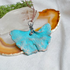 Ginkgo leaf necklace, 7th anniversary gift, trending now, witchy necklace, romantic necklace