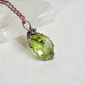 Green crystal necklace, Witchcraft Jewelry, Trending Now, Woodland Necklace image 4