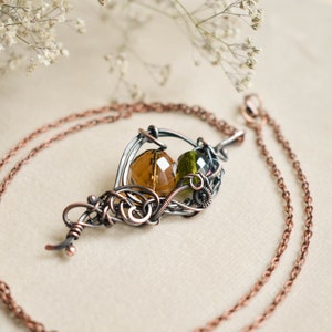 Art nouveau, collar de cristal, joyería de elfos, joyería de brujas, tendencia ahora, joyas vagabunda imagen 3