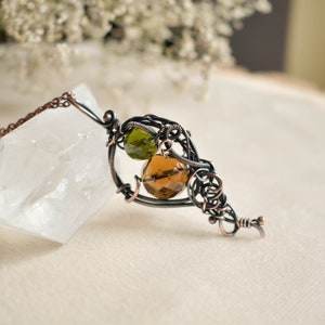 Art nouveau, collar de cristal, joyería de elfos, joyería de brujas, tendencia ahora, joyas vagabunda imagen 4
