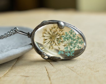 Plant Pendant, Pressed flower, Witchy Jewelry, Woodland Necklace, Natural Jewlery