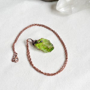 Green crystal necklace, Witchcraft Jewelry, Trending Now, Woodland Necklace image 5