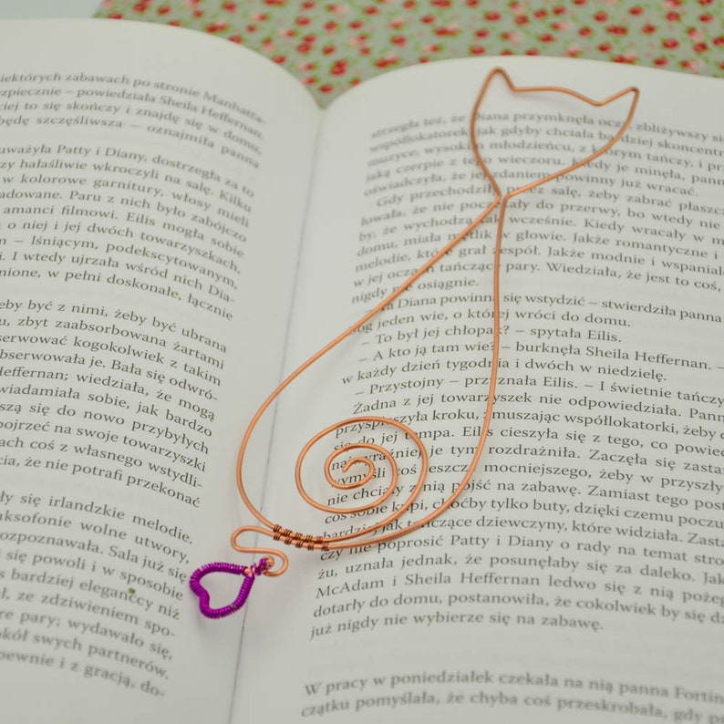 Metal Wire Cat Bookmark Wire Bookmark Copper Bookmark Metal Etsy