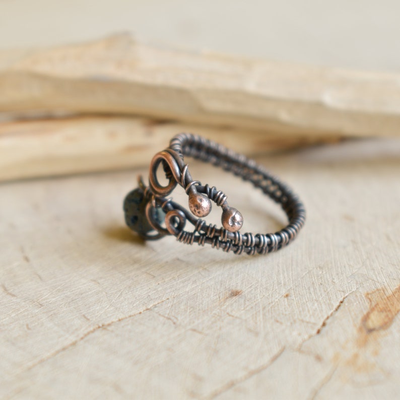 Lava ring, Snake Ring, Copper Ring, Wirewrapped Jewelry, Elven Jewelry, Witchy Ring, Trending Now image 6