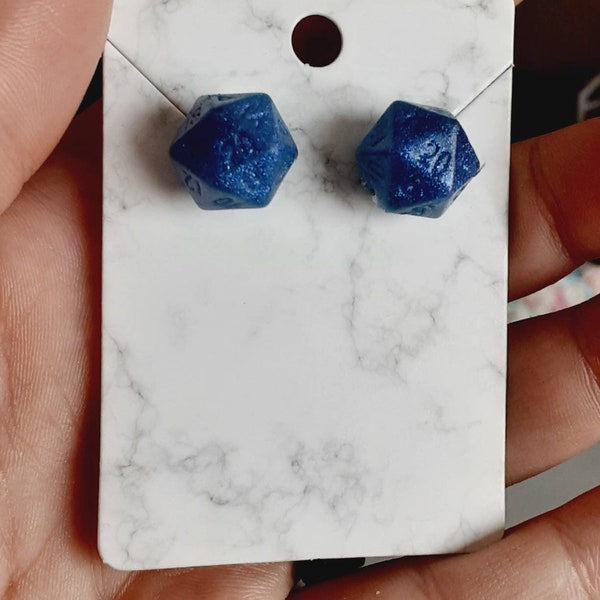 Mini d20 stud earrings