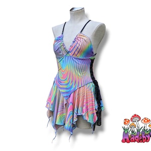 Vestido de hada prismático oscuro: disfraz de hada rave hecho a medida