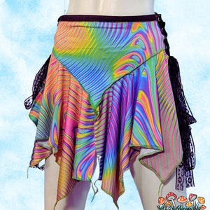 Prismatic Pixie Skirt | Made-to-Order Rave Fairy Skirt | Rainbow Swirl