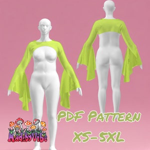 Dramatic Flare Sleeve Rave Shrug PDF Pattern