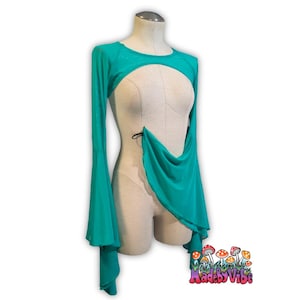 Mesh Rave Shrug With Dramatic Bell Flare Sleeves | Festival Crop Top ...