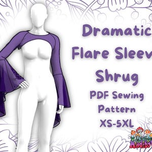Dramatic Flare Sleeve Rave Shrug PDF Pattern