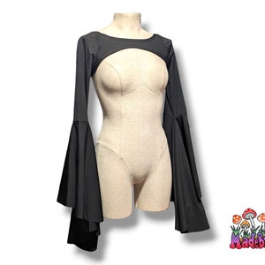 Rave Shrug with Dramatic Bell Flare Sleeves | Festival Crop Top | Made to Order