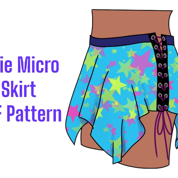 Pixie Micro Skirt Sewing Pattern | Rave Skirt Printable PDDF Sewing Pattern