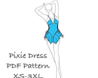 Pixie Dress Sewing Pattern | Rave Dress Printable PDDF Sewing Pattern