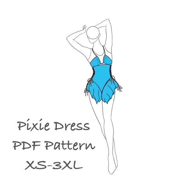 Pixie jurk naaipatroon | Rave jurk afdrukbare PDF naaipatroon