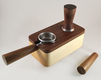 RöstHaus Tamping Station - Walnut and Maple - La Pavoni 49mm Size