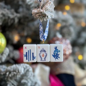 Enfeite de Natal com peças de Mahjong, presentes de Mahjong imagem 1