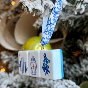 Enfeite de Natal com peças de Mahjong, presentes de Mahjong imagem 4