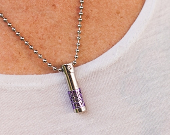 Purple Large Essential Oil Aromatherapy Diffuser Stainless Steel Necklace