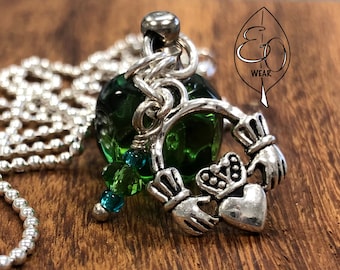 Claddagh Essential Oil Aromatherapy Diffuser Necklace