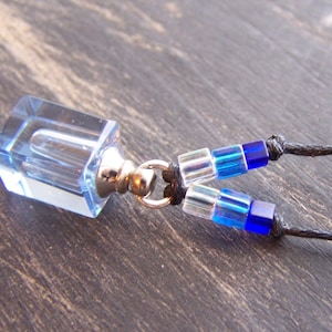 Blue Miyuki Cube Essential Oil Aromatherapy Diffuser Necklace
