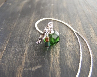 Silver Leaf Essential Oil Aromatherapy diffuser Necklace w/Sterling Silver Chain